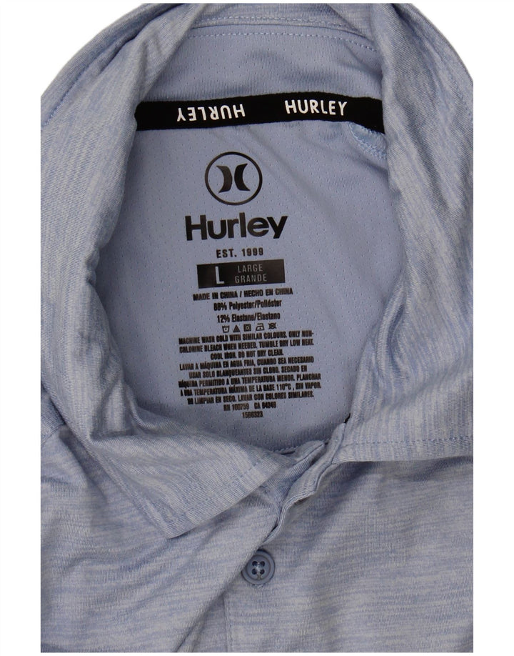 HURLEY Mens Polo Shirt Large Blue Polyester