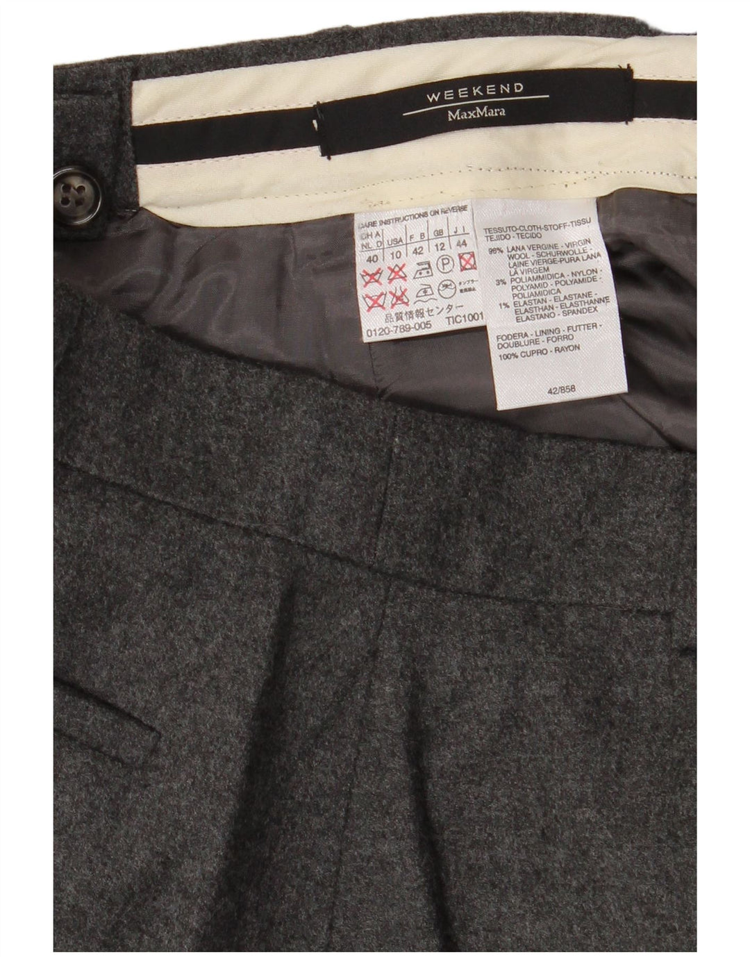Max Mara Womens Weekend A-Line Skirt UK 12 Medium W28  Grey Virgin Wool