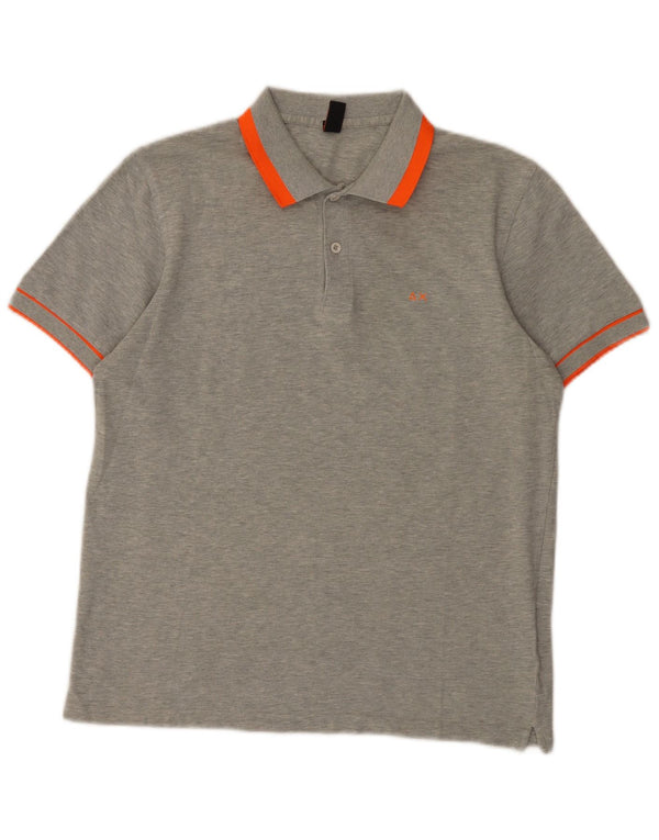 Sun68 Mens Polo Shirt Medium Grey Cotton