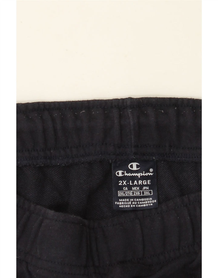 CHAMPION Mens Graphic Tracksuit Trousers Joggers 2XL  Navy Blue