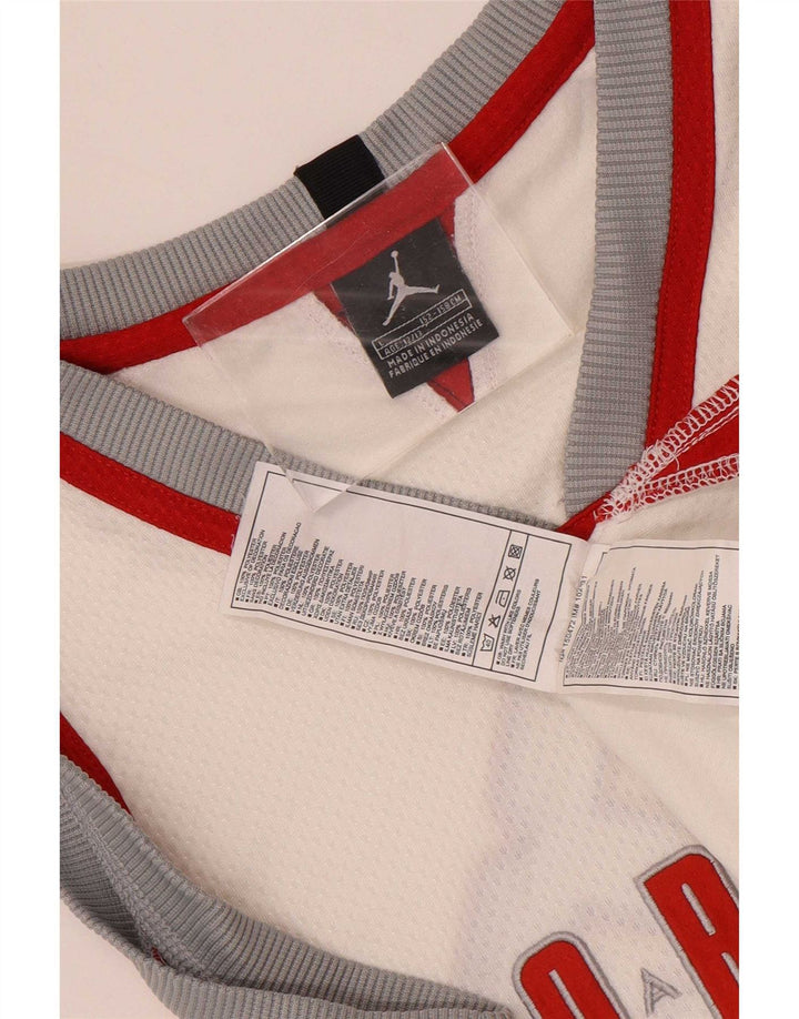Jordan Boys Graphic Vest Top 12-13 Years Large White Colourblock Polyester