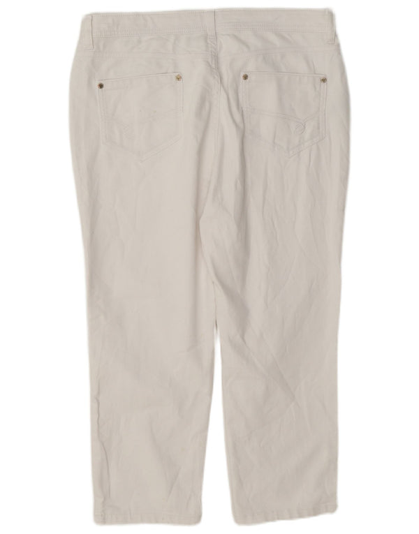 Marks & Spencer Womens Per Una Cropped Trousers UK 14 Large W34 L22 White