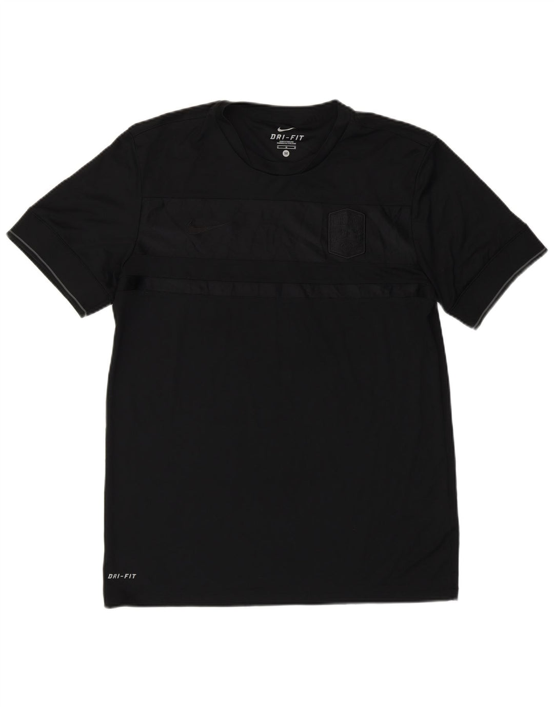 Nike Mens Dri Fit T-Shirt Top Medium Black Polyester