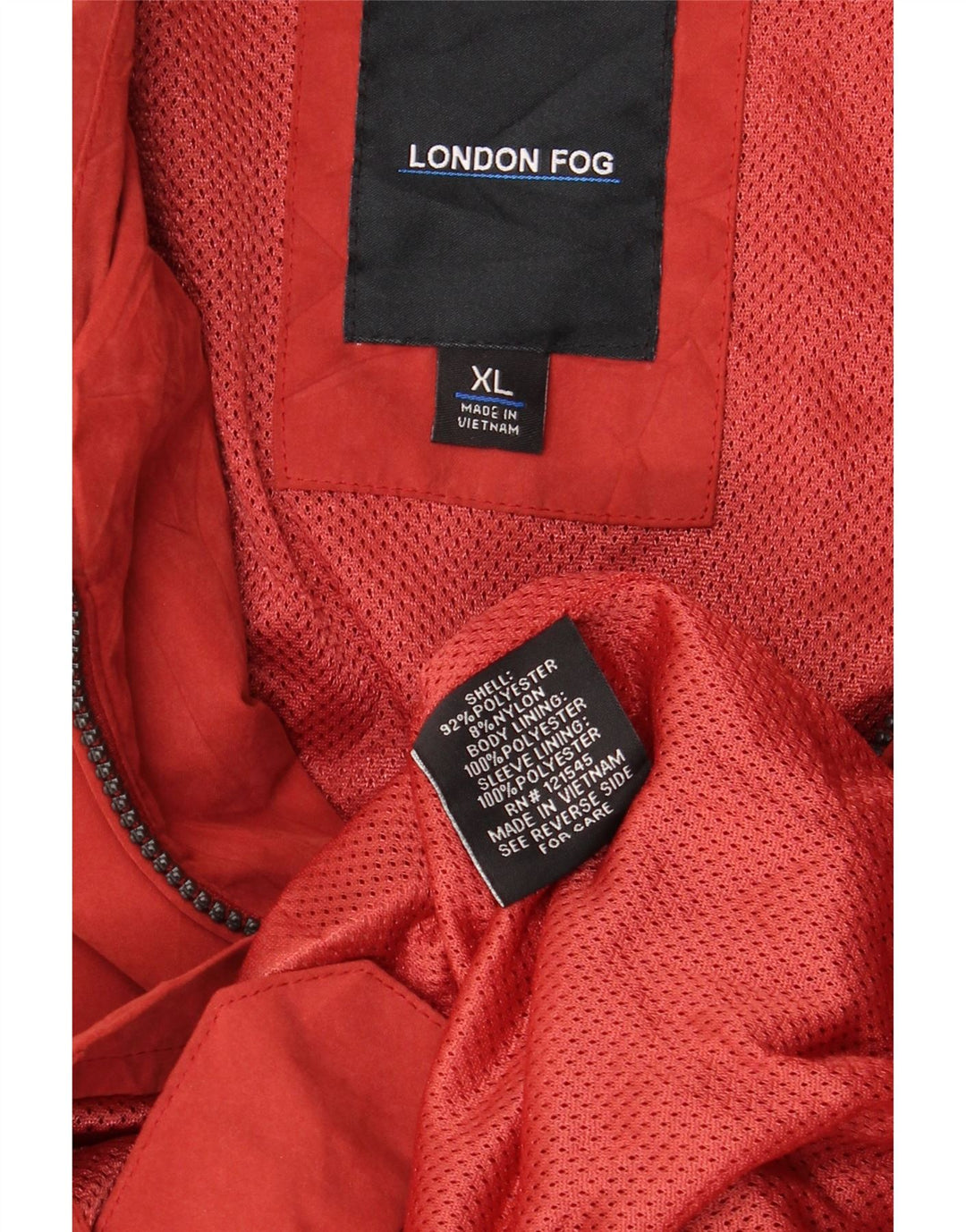 LONDON FOG Mens Bomber Jacket UK 42 XL Red Polyester