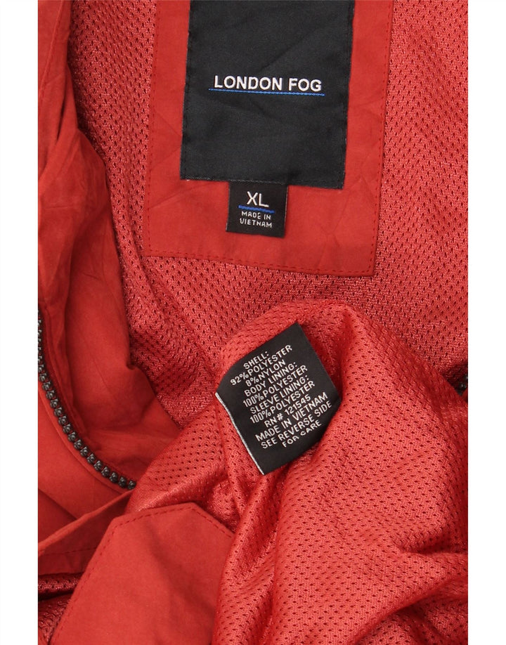 LONDON FOG Mens Bomber Jacket UK 42 XL Red Polyester