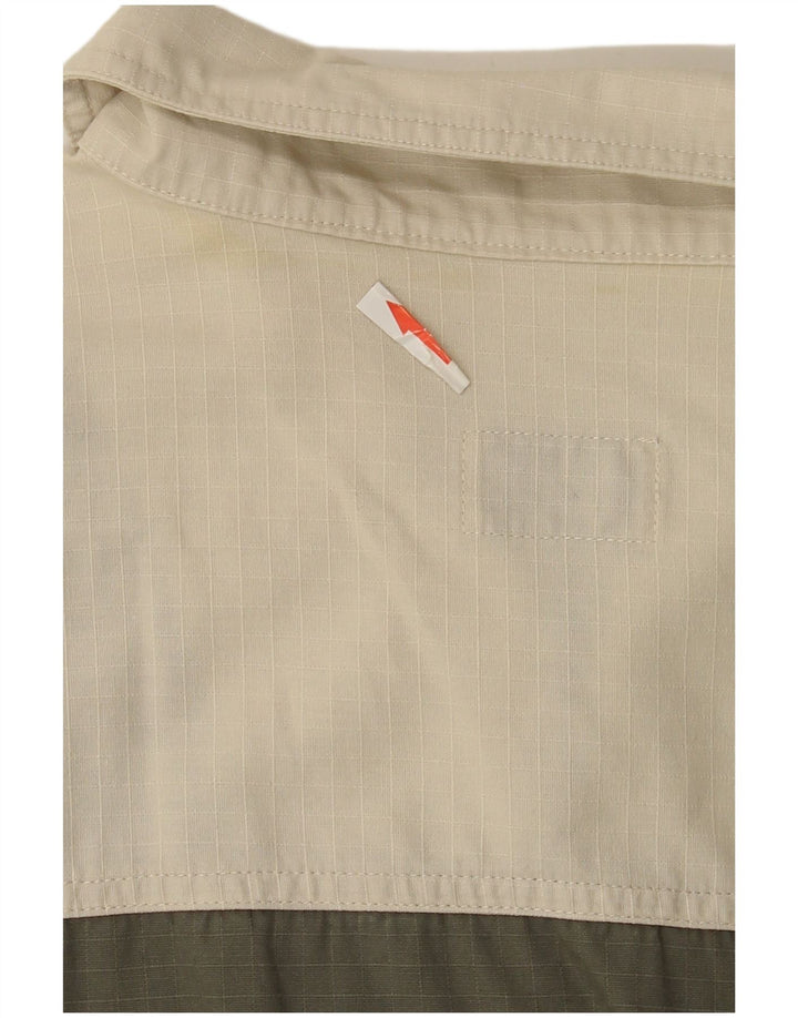 Jacques Lorant Mens Short Sleeve Pullover Shirt Medium Khaki Colourblock