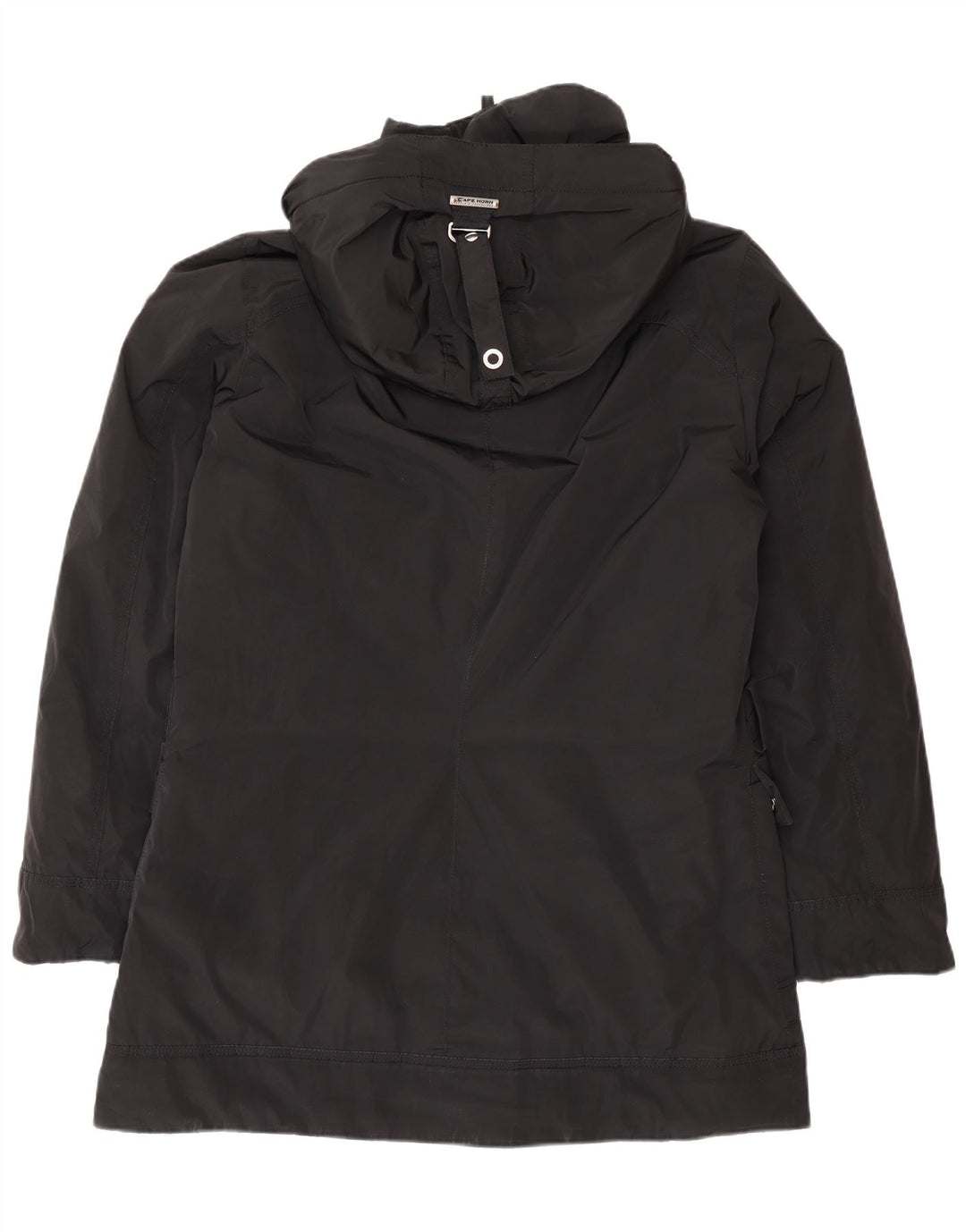 Cape Horn Mens Hooded Windbreaker Coat IT 48 Medium Black Polyester