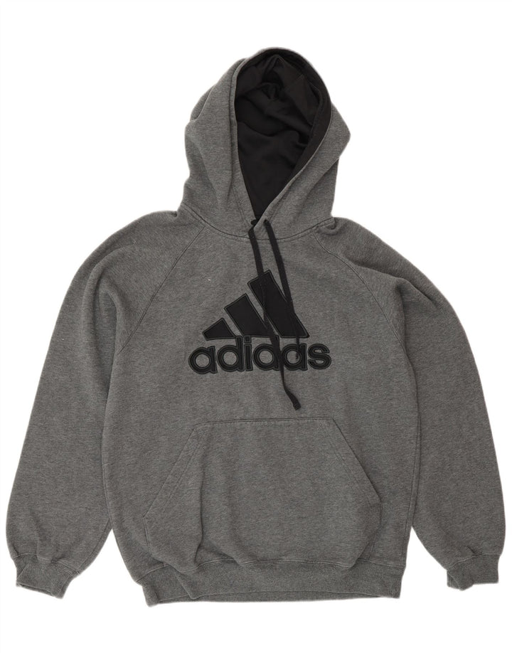 Adidas Mens Graphic Hoodie Jumper Small Grey Cotton