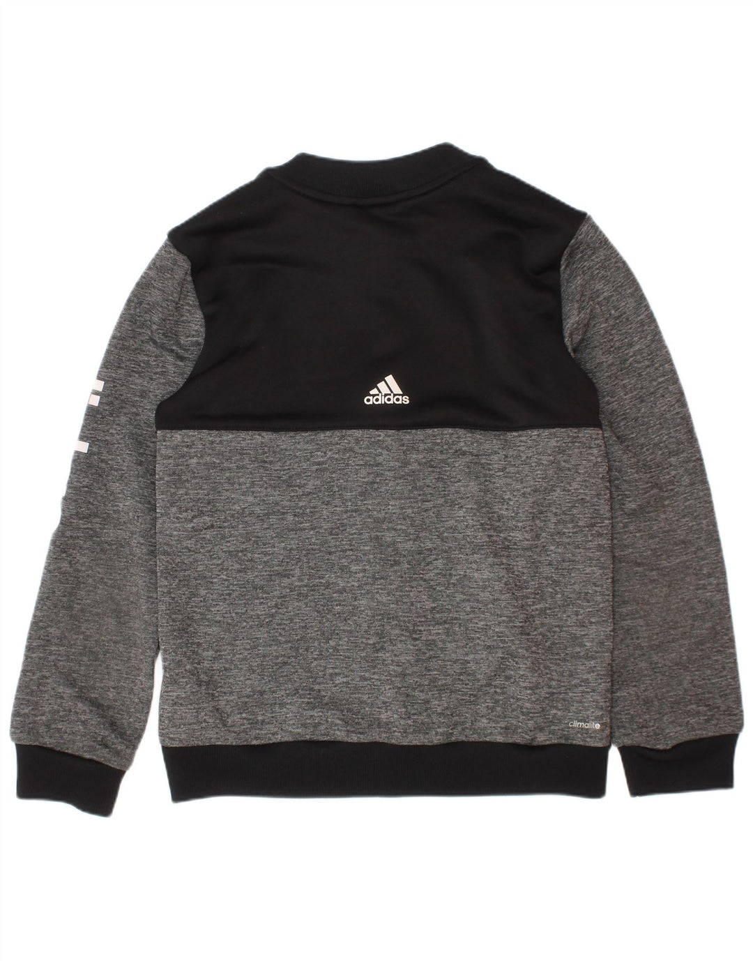 Adidas Boys Climalite Tracksuit Top Jacket 7-8 Years Grey Colourblock
