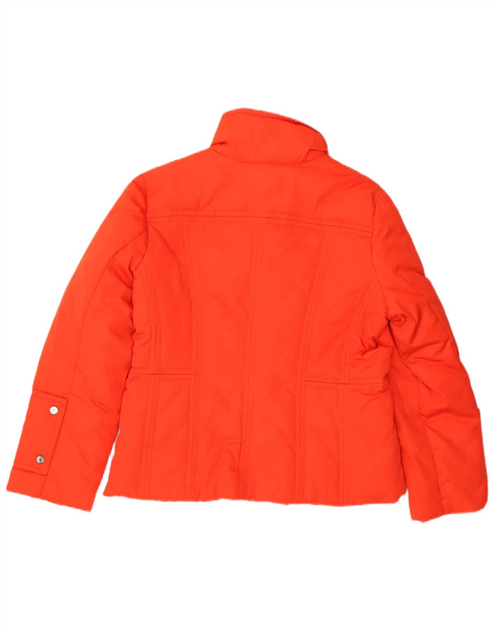 TOMMY HILFIGER Womens Padded Jacket UK 14 Large Orange Polyester