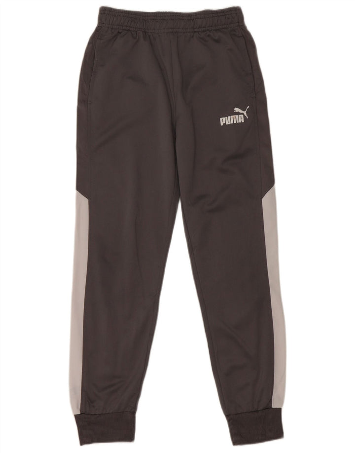 Puma Boys Tracksuit Trousers Joggers 10-11 Years Medium Grey Polyester
