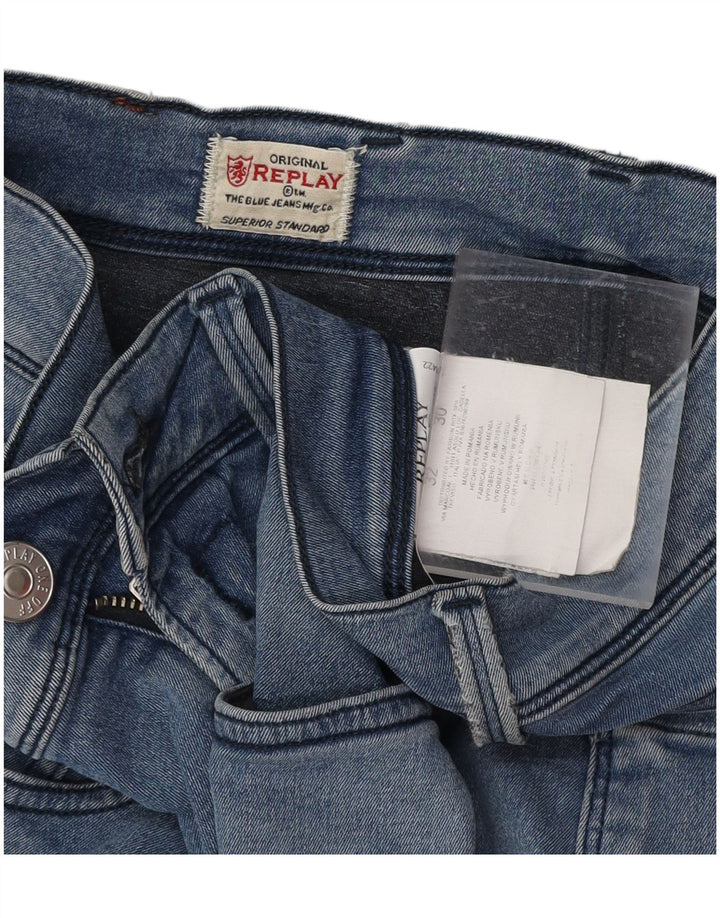 REPLAY Mens Anbass Slim Jeans W32 L30  Blue Cotton