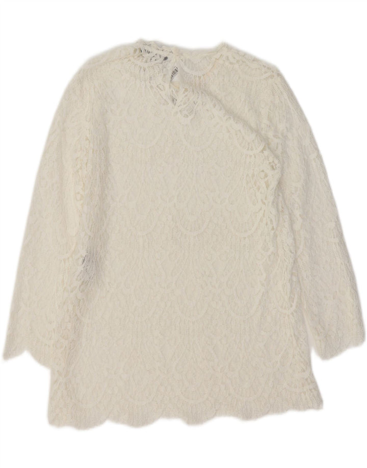 ZARA Womens Blouse Top UK 12 Medium White Cotton