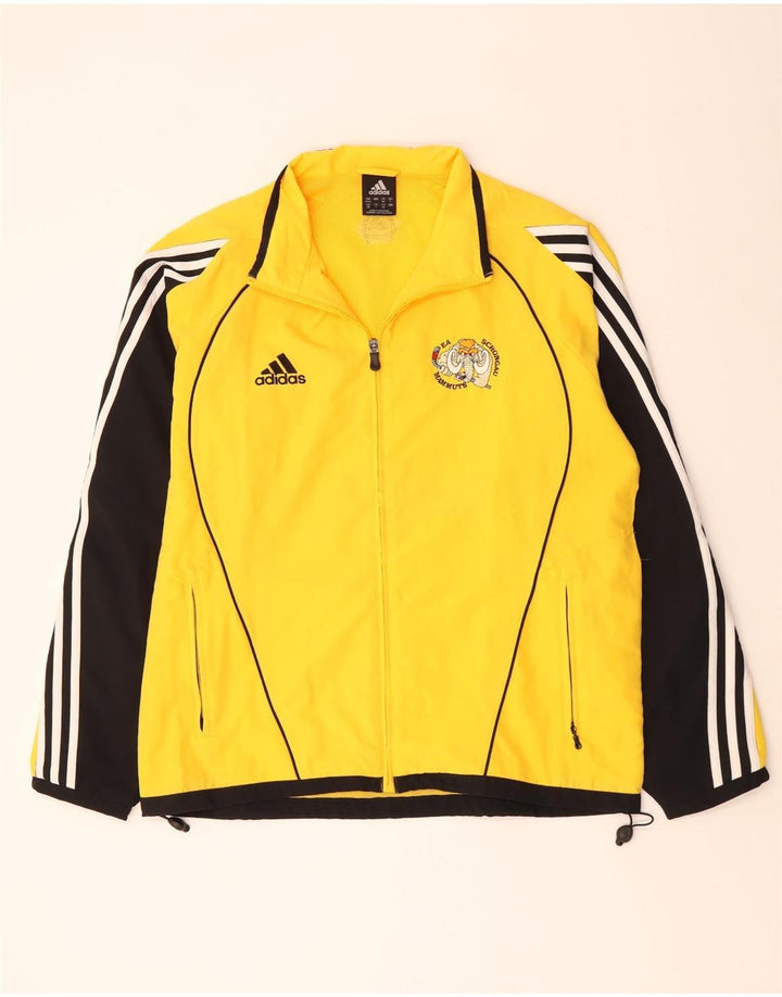 ADIDAS Mens Tracksuit Top Jacket UK 42 /44 Large Yellow Colourblock