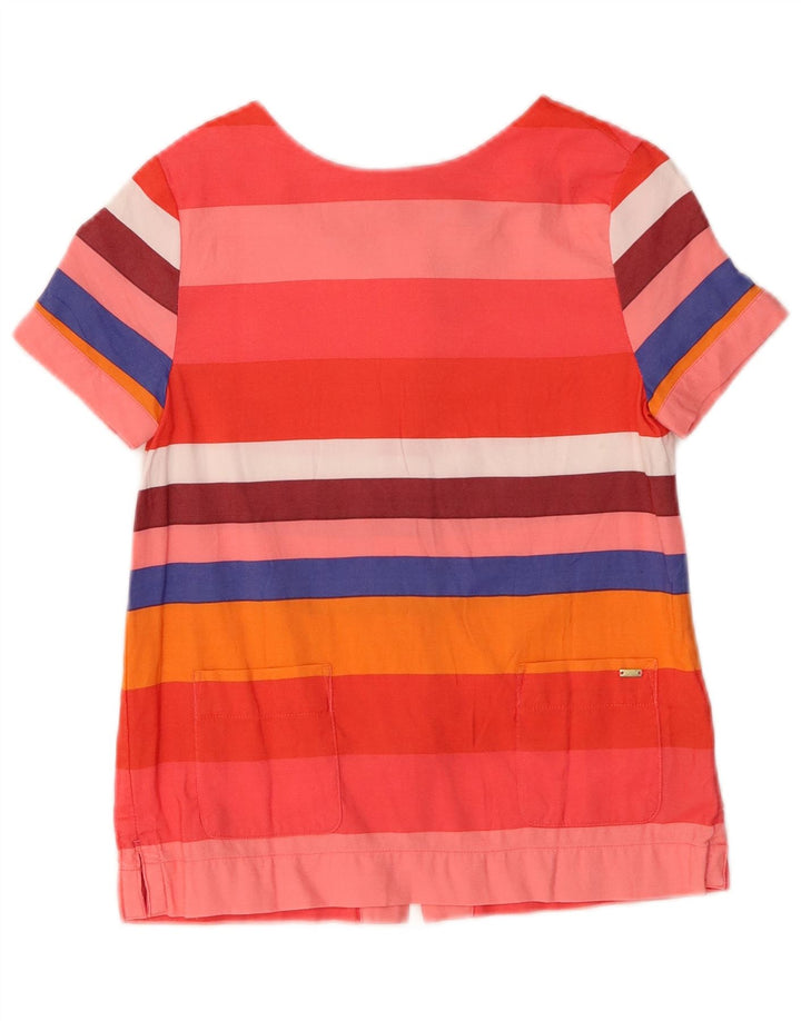 TOMMY HILFIGER Girls Blouse Top 8-9 Years Medium Red Striped Viscose