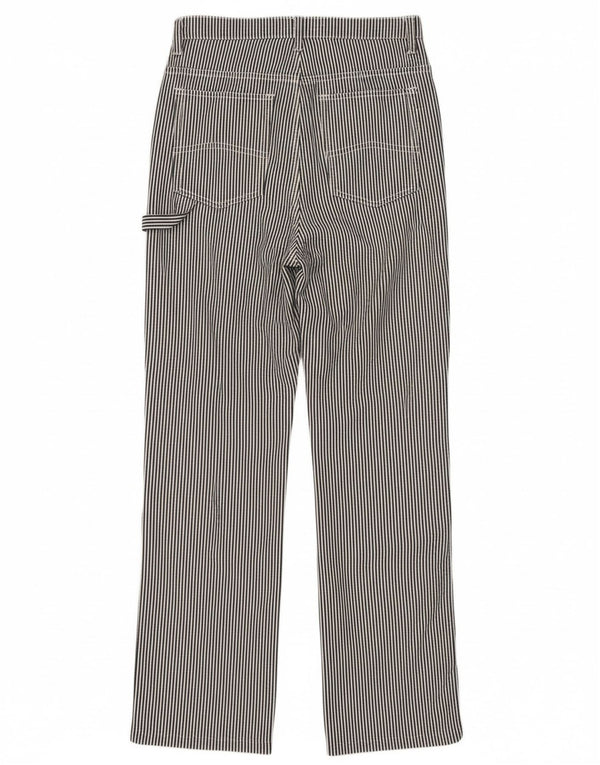 Armani Womens Straight Casual Trousers W31 L29 Navy Blue Pinstripe