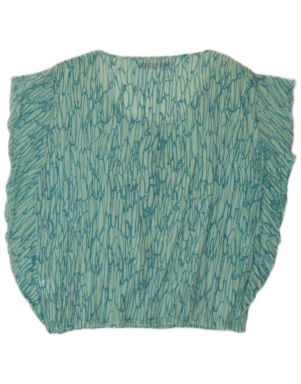 Calvin Klein Jeans Womens Abstract Pattern Blouse Top UK 16 Large Green