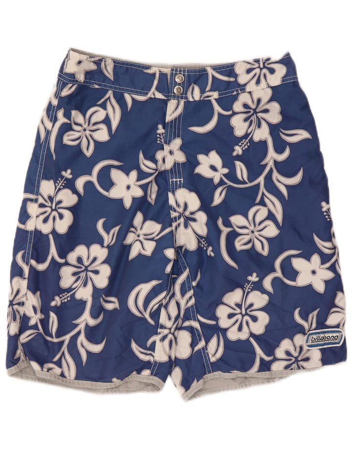 Billabong Mens Reversible Swimming Shorts Small  Grey Floral Polyester