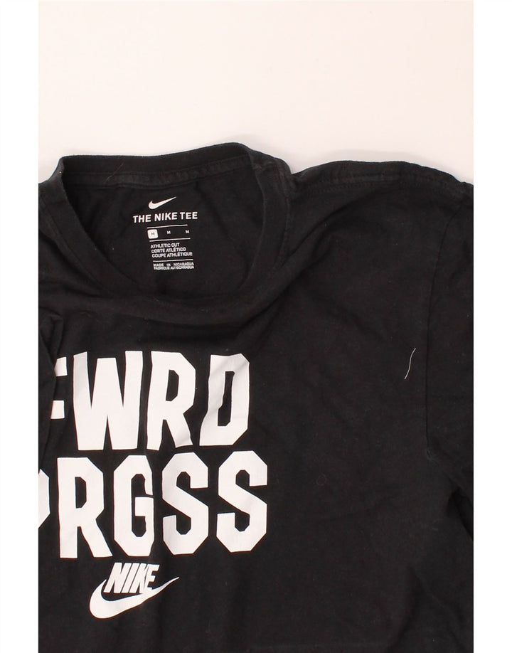 NIKE Mens Athletic Cut Graphic T-Shirt Top Medium Black Vintage Nike and Second-Hand Nike from Messina Hembry 