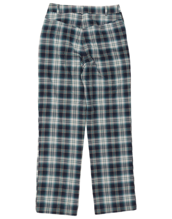 URBAN OUTFITTERS Womens Straight Casual Trousers Small W28 L29 Blue Check