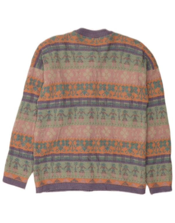 Vintage Womens Cardigan Sweater UK 12 Medium Multicoloured Fair Isle