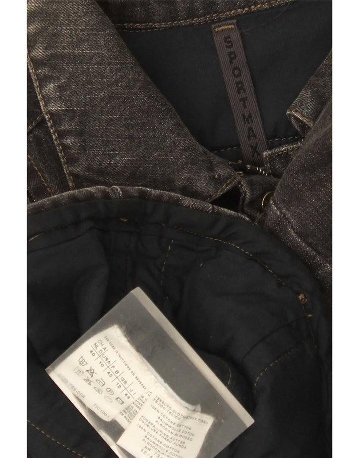 Sportmax Womens Denim Jacket UK 12 Medium Grey Cotton