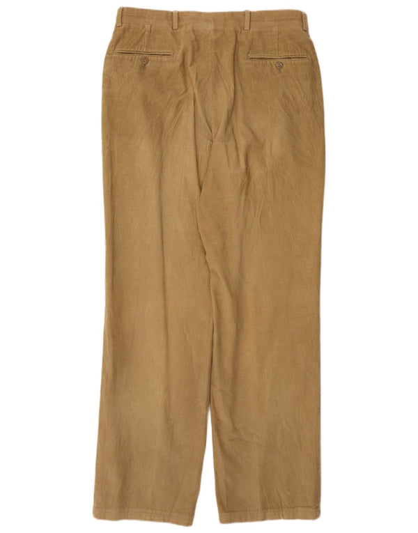 Armani Mens Straight Corduroy Trousers IT 48 Medium W32 L31 Beige Cotton
