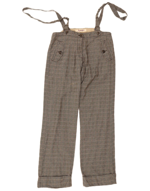 Napapijri Womens Geographic Dungarees Trousers EU 42 Large W32 L33 Grey