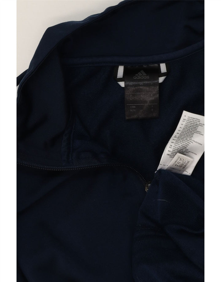 Adidas Mens Tracksuit Top Jacket UK 40/42 Medium Navy Blue Polyester