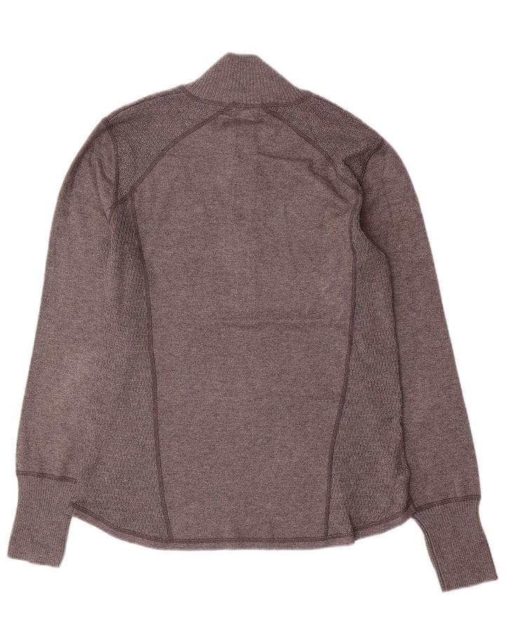 Eddie Bauer Womens Zip Neck Jumper Sweater UK 16 Large Grey