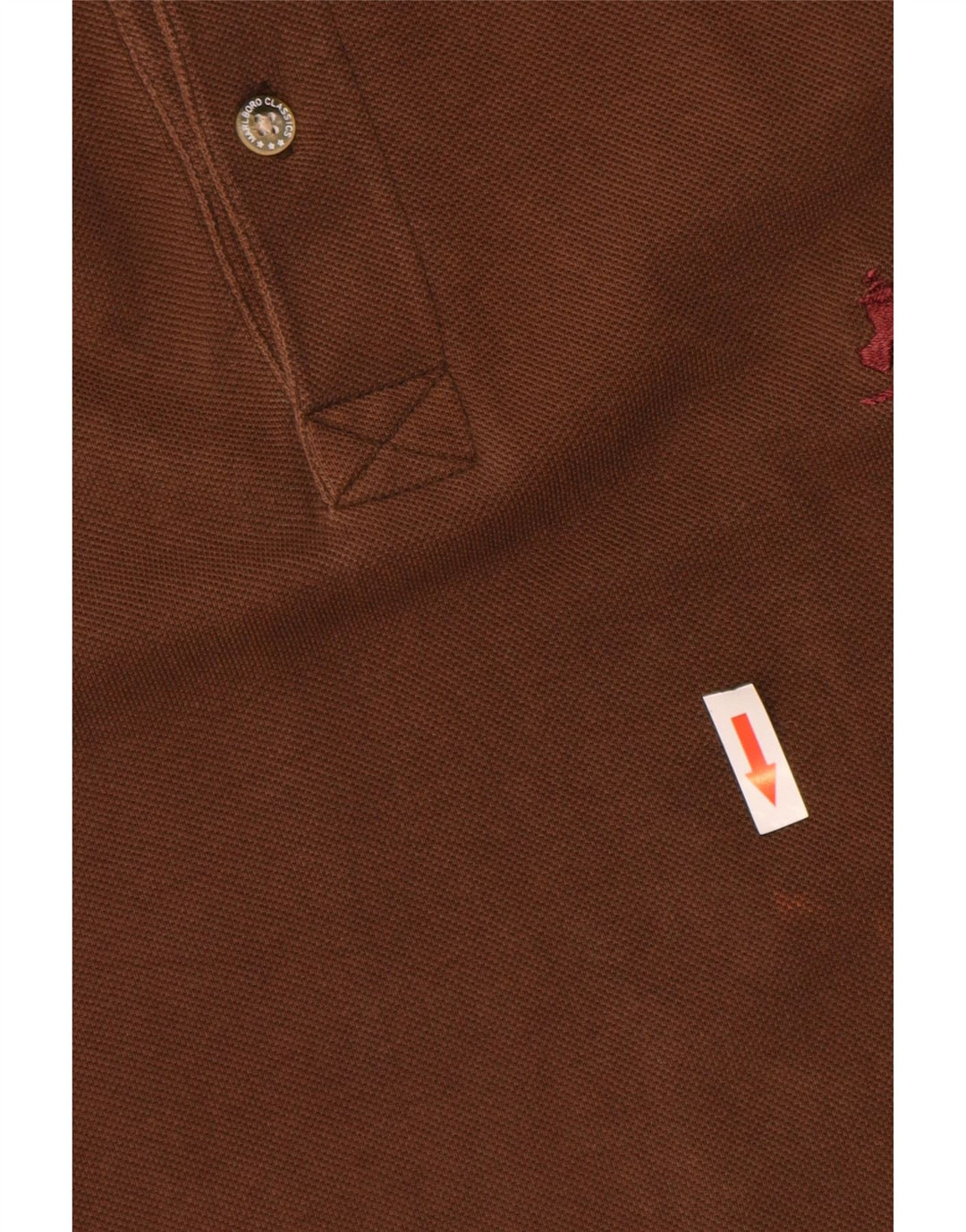 Marlboro Classics Mens Long Sleeve Polo Shirt XL Brown Cotton