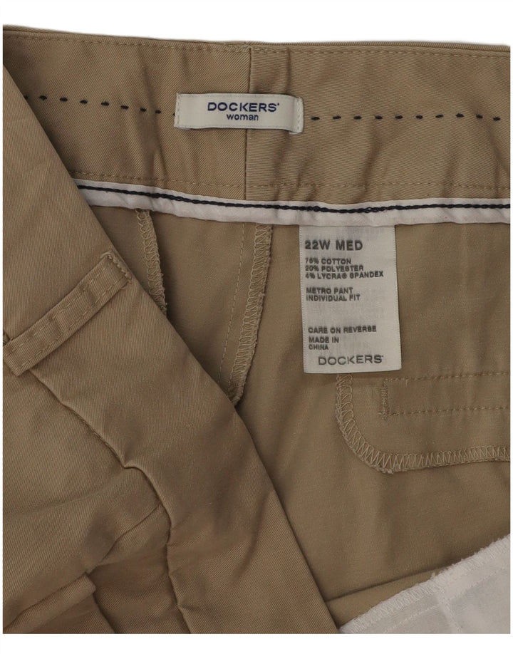 DOCKERS Womens Straight Casual Trousers US 22 3XL W42 L30 Beige Cotton