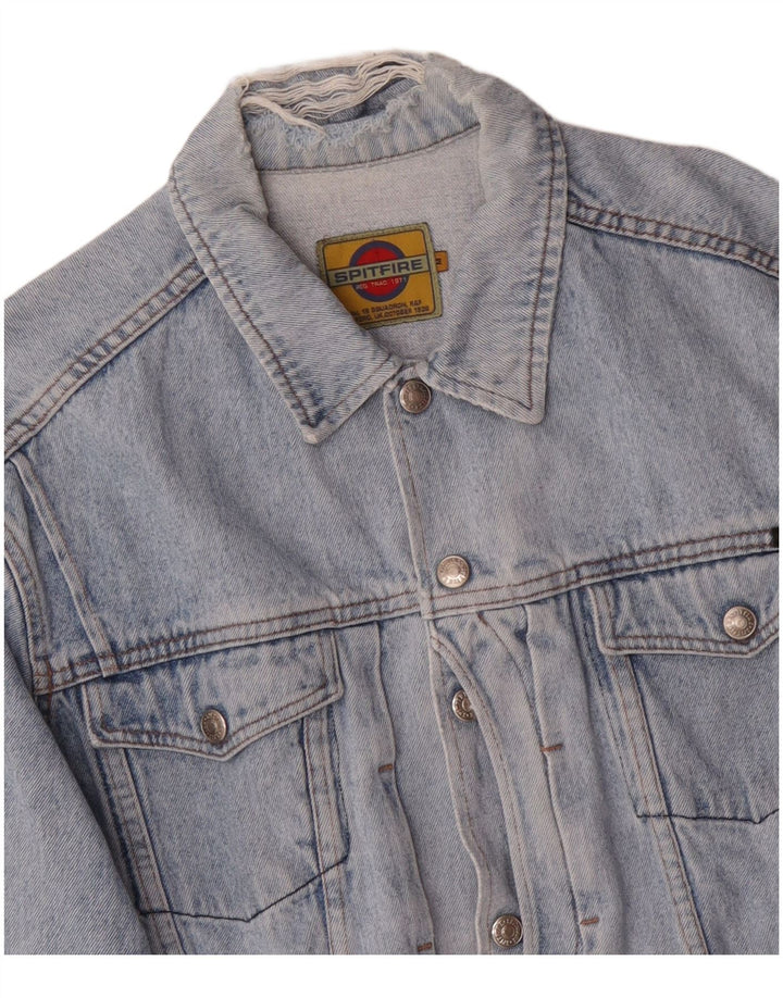 SPITFIRE Mens Denim Jacket UK 38 Medium Blue Cotton