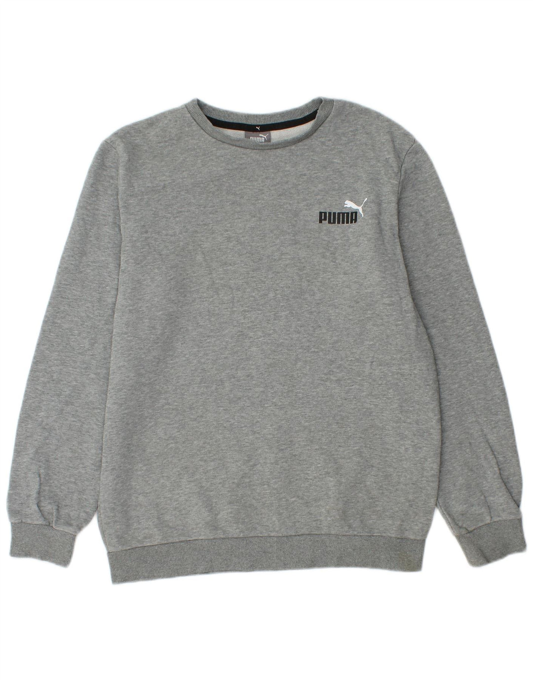 Puma Mens Sweatshirt Jumper Small Grey Flecked Cotton