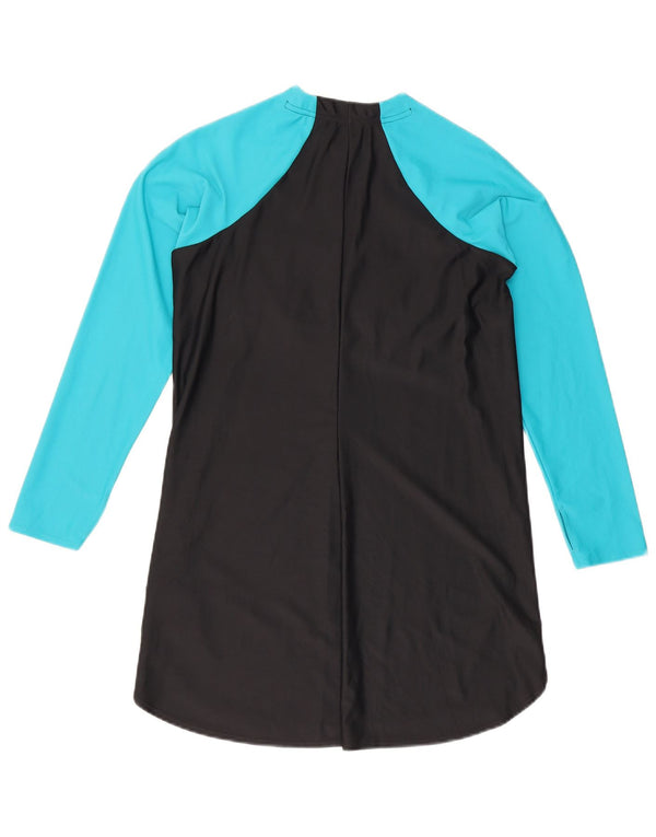 Nike Womens Swim Longline Top Long Sleeve UK 10 Small Black Colourblock