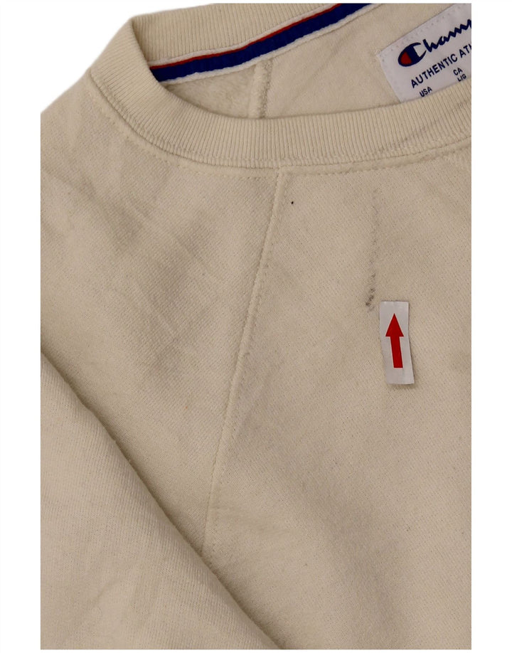 CHAMPION Mens Sweatshirt Jumper Large Off White Polyester