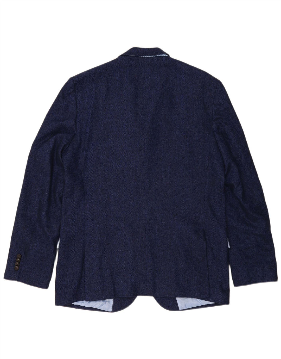 Marks & Spencer Mens 2 Button Blazer Jacket UK 44 XL Navy Blue Herringbone