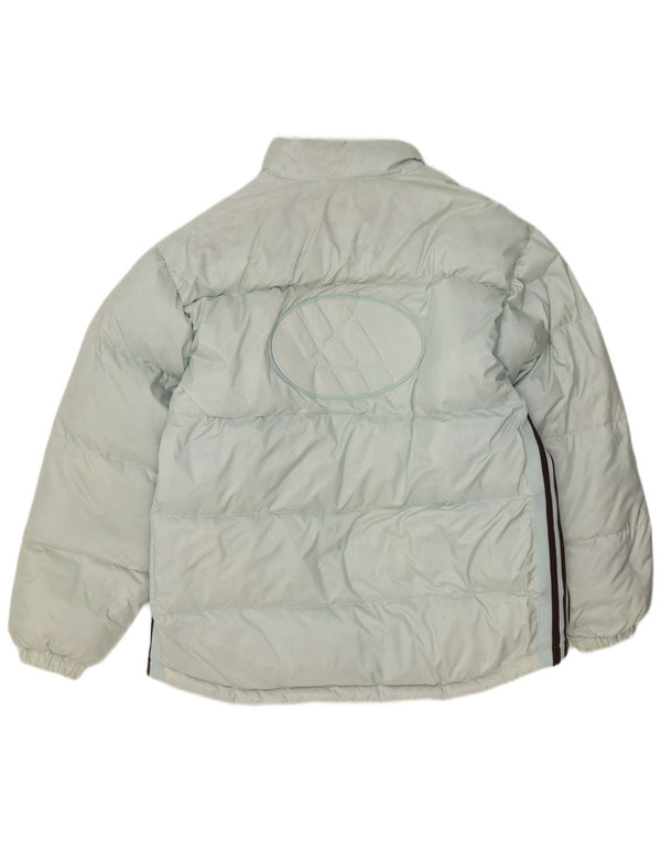 Adidas Mens Graphic Padded Jacket UK 40 Large Blue Polyester