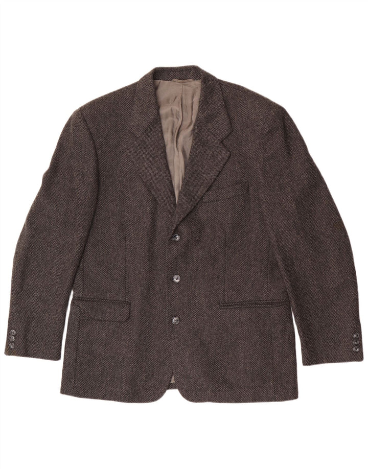 Stefanel Mens 3 Button Blazer Jacket IT 52 XL Grey Wool