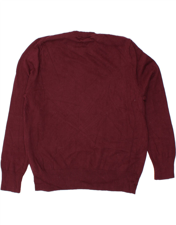 MOSSIMO Mens V-Neck Jumper Sweater Large Burgundy Cotton Vintage Mossimo and Second-Hand Mossimo from Messina Hembry 