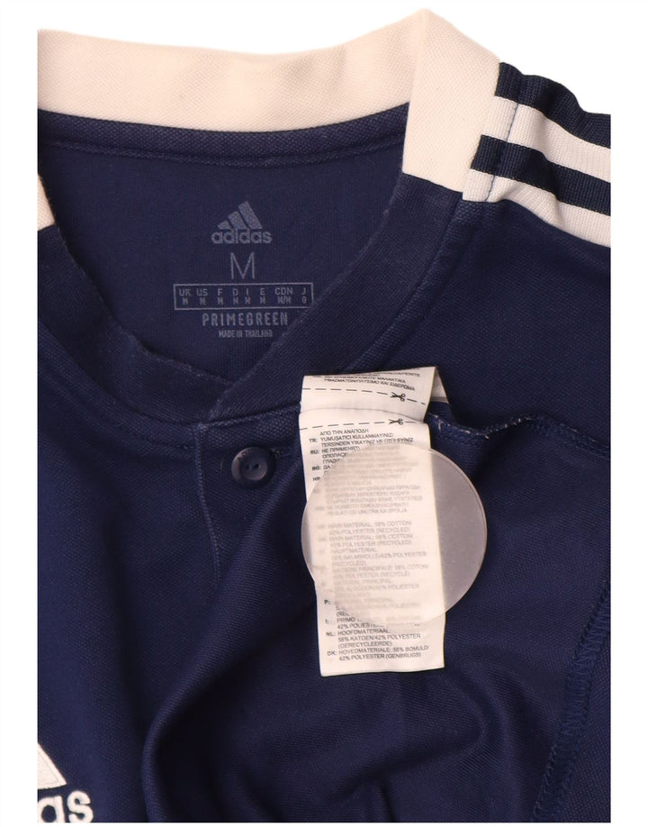 ADIDAS Mens Leeds united football club T-Shirt Top Medium Navy Blue Cotton