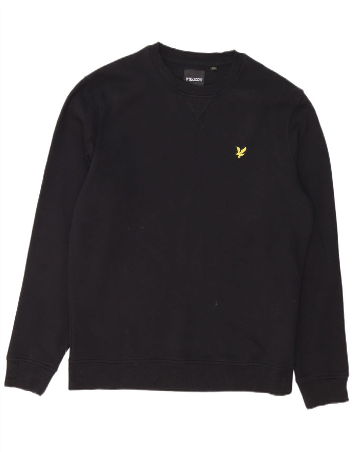 LYLE & SCOTT Mens Sweatshirt Jumper Medium Black Cotton