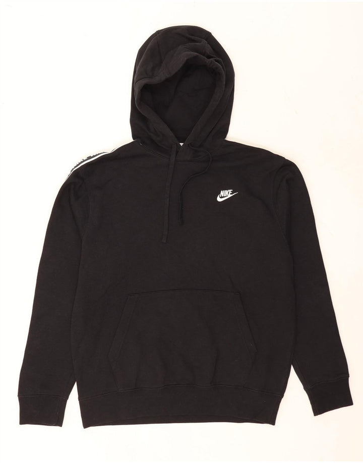 Nike Mens Graphic Hoodie Jumper Medium Black Cotton
