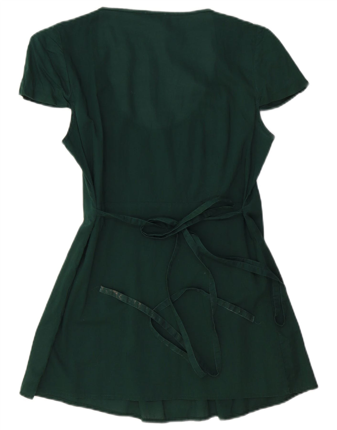 BENETTON Womens A-Line Dress UK 10 Small Green Cotton