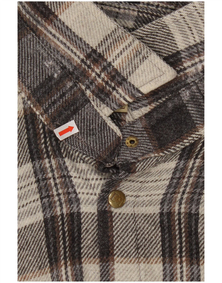 European Project Mens Flannel Shirt 2XL Grey Check Acrylic