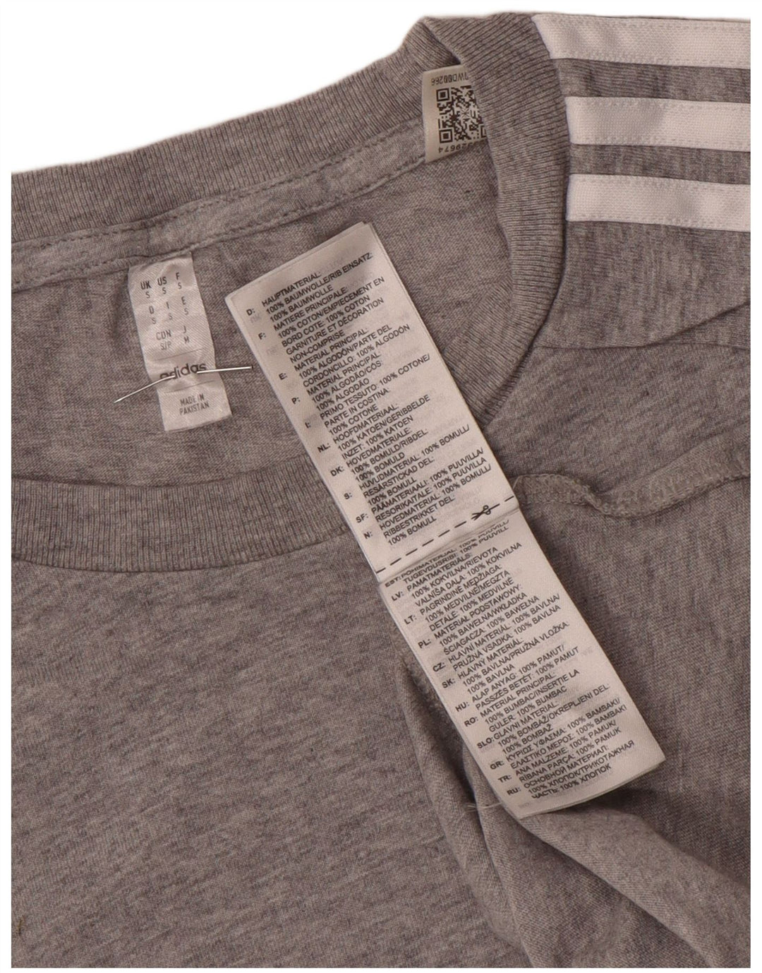 Adidas Mens T-Shirt Top Small Grey Flecked Cotton