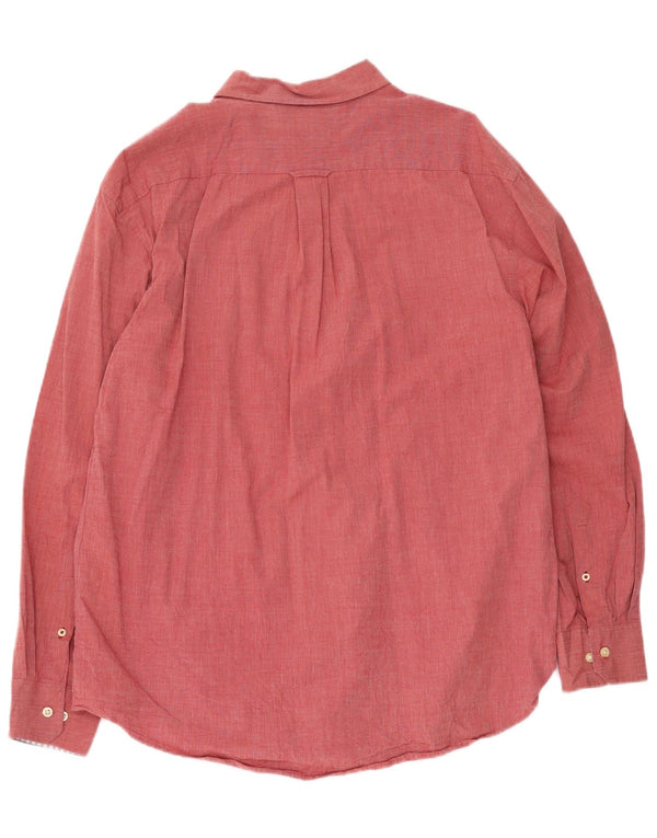 Izod Mens Shirt Large Red Cotton