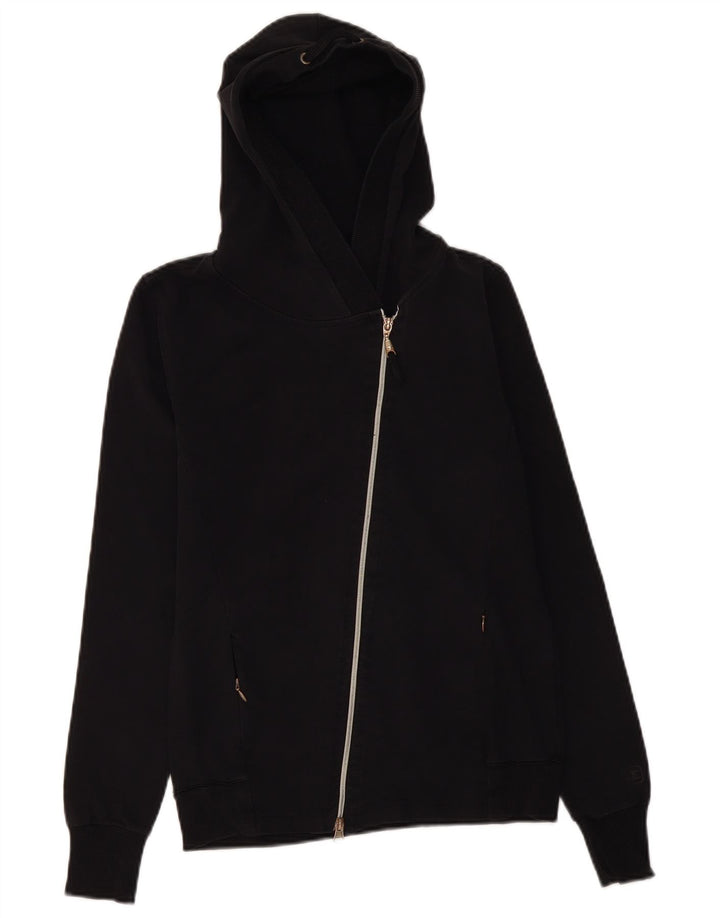 CHAMPION Womens Zip Hoodie Sweater UK 12 Medium Black
