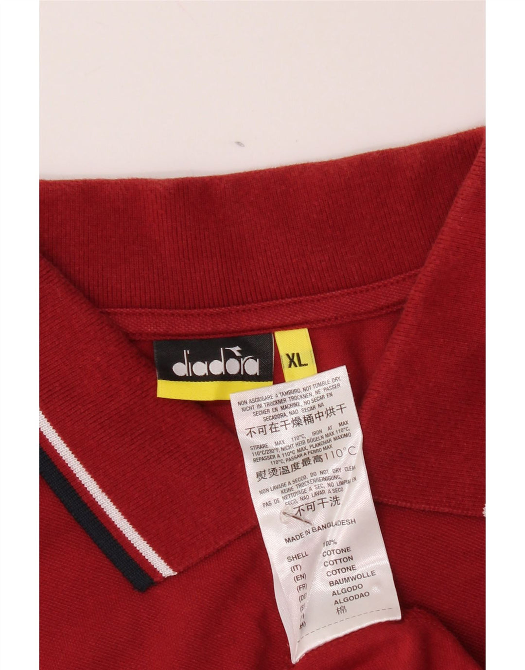 DIADORA Mens Polo Shirt XL Red Cotton