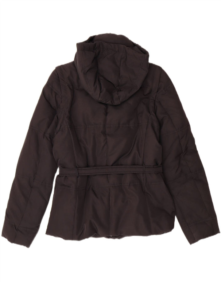 MASSIMO DUTTI Womens Hooded Padded Jacket UK 10 Small Black Polyester